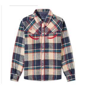 RARE BILLIONAIRE BOYS CLUB WESTERN CHECK OVER SHIRT, SIZE M